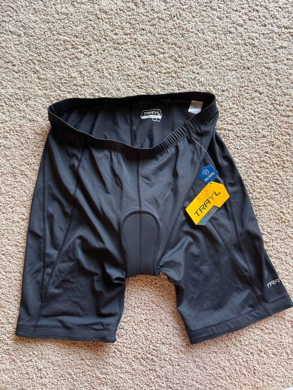 TRAYL Men's Black Padded Athletic Cycling Shorts